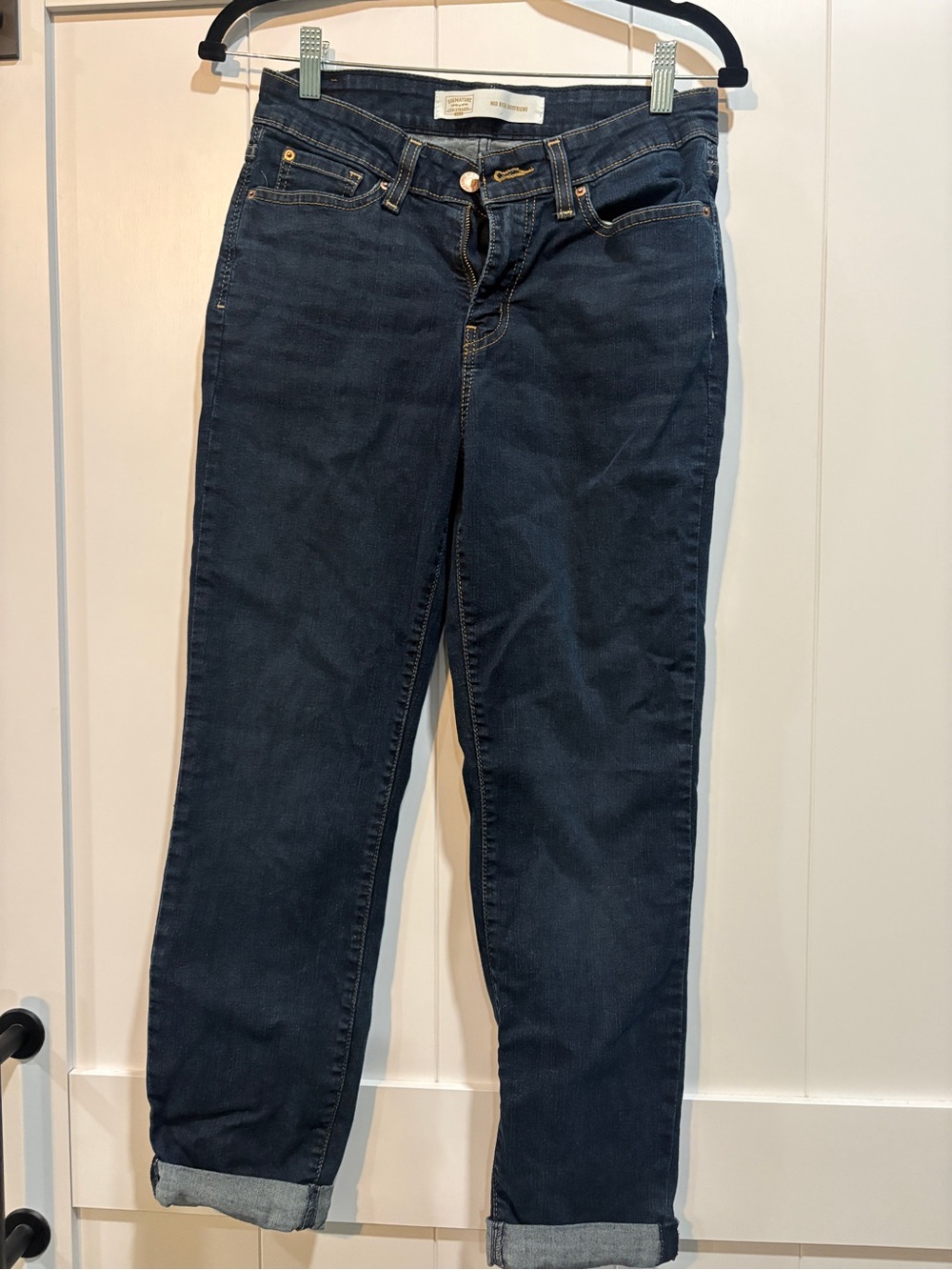 Signature by Levi Strauss Dark Indigo Boyfriend Jeans